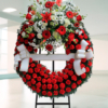 Corona Funeral Roja y Blanca